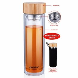 ALPINA Skleněná láhev termoska borosilikátové sklo 450 ml ED-226751
