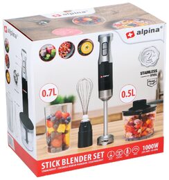 ALPINA Tyčový mixér sada 4v1 nerez ocel 1000W ED-247346