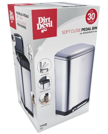 DIRT-DEVIL Odpadkový koš nášlapný 30 l tiché zavírání ED-249497