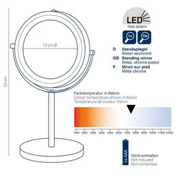 KELA Stojací zrcadlo Tio kov pochromovaný 33,0cm 13,0cm KL-20673