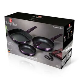 BERLINGERHAUS Sada pánví s titanovým povrchem 3 ks Purple Eclipse Collection steak BH-7104