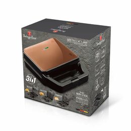 BERLINGERHAUS Sendvičovač a vaflovač s nepřilnavým povrchem 3v1 Rosegold Metallic Line BH-9461