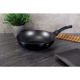 BERLINGERHAUS Wok s mramorovým povrchem 28 cm Metallic Line Aquamarine Edition BH-1875