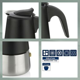 KELA Konvice na espresso Ferrara nerez černá 17,0 cm 9,0 cm  200,0 ml KL-10898