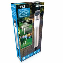 GRUNDIG Solární zahradní osvětlení lampa sada 3 ks nerez 53cm ED-212352