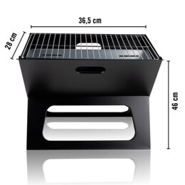 BBQ COLLECTION Gril na dřevěné uhlí skládací 46 x 37 cm ED-224901