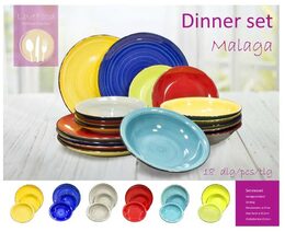 HIT Jídelní sada talířů Malaga 18 ks HT-24327112