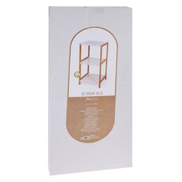 HOMESTYLING Policový regál do koupelny dřevěný 79 cm KO-784200930
