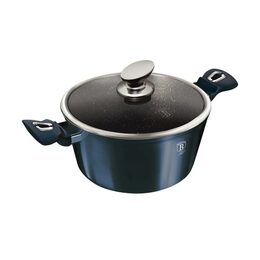 BERLINGERHAUS Kastrol s mramorovým povrchem a poklicí 24 cm Aquamarine Metallic Line BH-1879