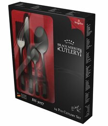 BERLINGERHAUS Sada příborů 24 ks Matte Black Collection BH-3077