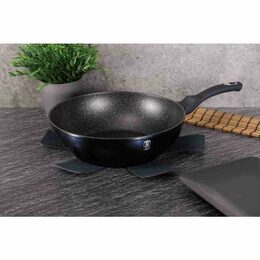 BERLINGERHAUS Pánev WOK s mramorovým povrchem 30 cm Aquamarine Metallic Line BH-6114