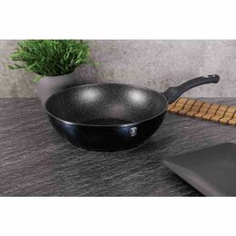 BERLINGERHAUS Pánev WOK s mramorovým povrchem 30 cm Aquamarine Metallic Line BH-6114