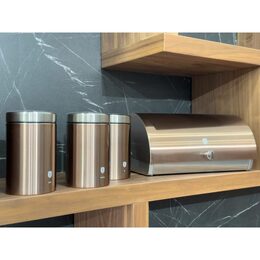 BERLINGERHAUS Chlebovka nerez se sadou 3 ks skladovacích nádob Rosegold Metallic Line BH-6730