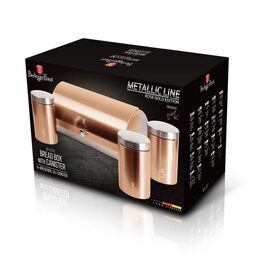BERLINGERHAUS Chlebovka nerez se sadou 3 ks skladovacích nádob Rosegold Metallic Line BH-6730