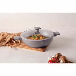 BERLINGERHAUS Pánev WOK s titanovým povrchem a poklicí 30 cm Taupe Collection BH-8095