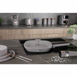 BERLINGERHAUS Pánev grilovací s titanovým povrchem a poklicí 28 cm Taupe Collection BH-8097