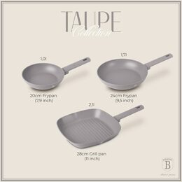 BERLINGERHAUS Sada pánví s titanovým povrchem 3 ks Taupe Collection steak BH-8109