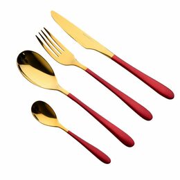 BERGNER Sada příborů nerez 16 ks Lisboa červená BG-45148-RD