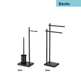 KELA Toaletní souprava Devin metal black 23,0x18,0x68,0cm KL-23961