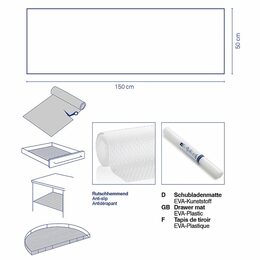 KELA Podložka do zásuvky Soletta plast tmavě šedá 150,0x50,0cm KL-11388