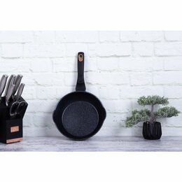 BERLINGERHAUS Pánev hluboká s mramorovým povrchem 24 cm Black Rose Collection BH-6184