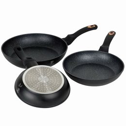 BERLINGERHAUS Sada pánví s mramorovým povrchem 3 ks  Black Rose Collection BH-6158