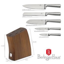 BERLINGERHAUS Sada nožů se stojanem z akátového dřeva 6 ks Stainless steel BH-3124