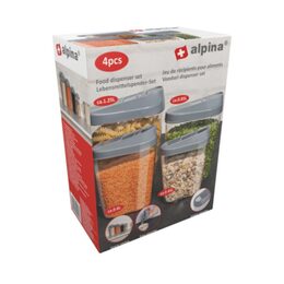 ALPINA Dóza na potraviny dávkovací sada 4 ks šedá ED-224996seda