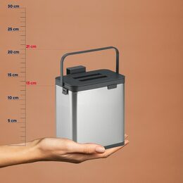 KELA Odpadkový koš na bio odpad Plata nerez matná stříbrná 20,5x13,0x21,0cm 2,1l KL-12129