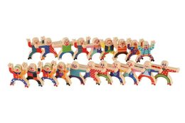 Hra balanční herkules mini dřevo 26ks 3 barvy v krabičce 21x19x3,5cm