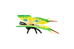 Motýl tropický Papilio/otakárek zeleno-žlutý zooted plast 5,5cm v sáčku