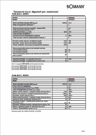 Bomann DU 623.3 digestoř nerez 60cm