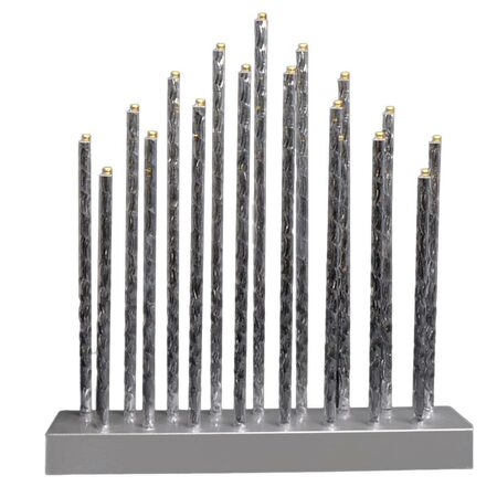 Svícen vánoční 17 svíček, LED teplá bílá, 28,5 x 26 x 5,7 cm,3 x AA baterie