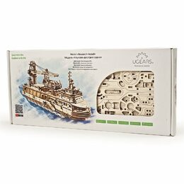 Ugears 3D dřevěné mechanické puzzle Výzkumná loď