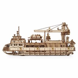 Ugears 3D dřevěné mechanické puzzle Výzkumná loď