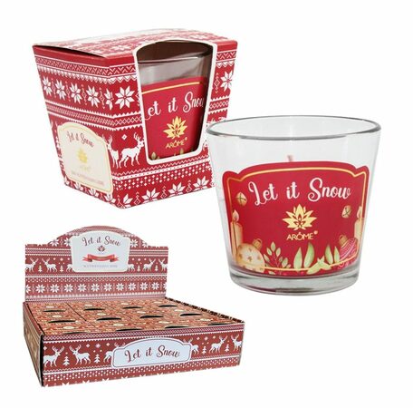 AROME vánoční svíčka vosková ve skle 120g Let It Snow 0317