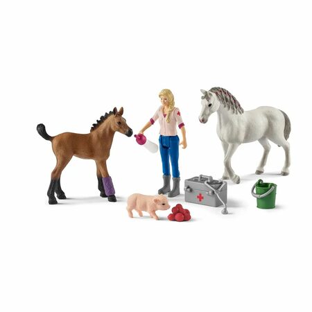 Hračka Schleich Návštěva lékaře u klisny a hříběte