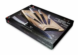 BERLINGERHAUS Sada nožů s nepřilnavým povrchem + prkénko 6 ks Moonlight Edition LP-BH-037L