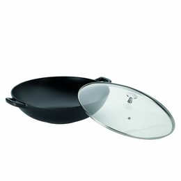 KELA Wok litinový s poklicí CALIDO 36 cm černá KL-12475