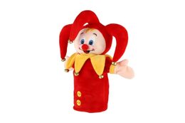 Teddies Kašpárek maňásek na ruku plyšový 27cm s rolničkami na kartě