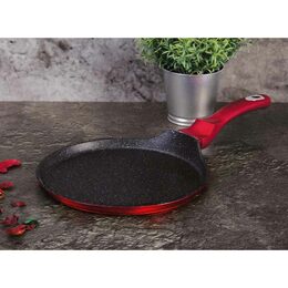 BERLINGERHAUS Pánev na palačinky s mramorovým povrchem 25 cm Burgundy Metallic Line BH-1272