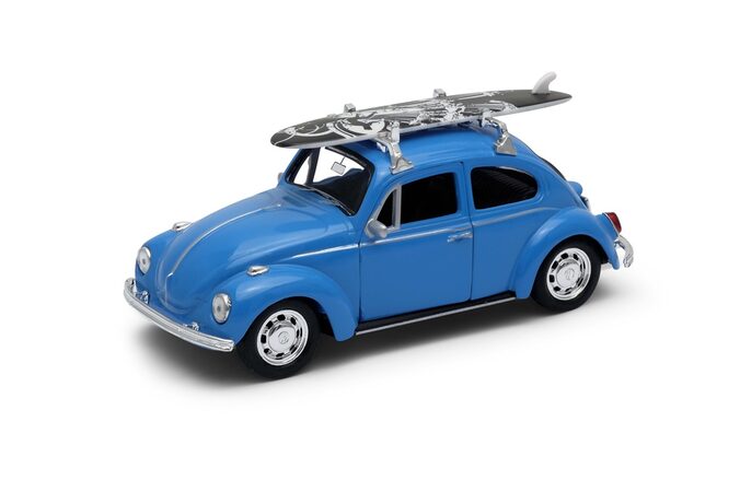 Welly Volkswagen Beetle se surfem 1:34 žlutý