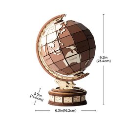 RoboTime 3D dřevěná skládačka Glóbus a divy světa