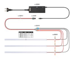 LED osvětlení G21 pro akustické panely 200 cm, teplá žlutá, 24V