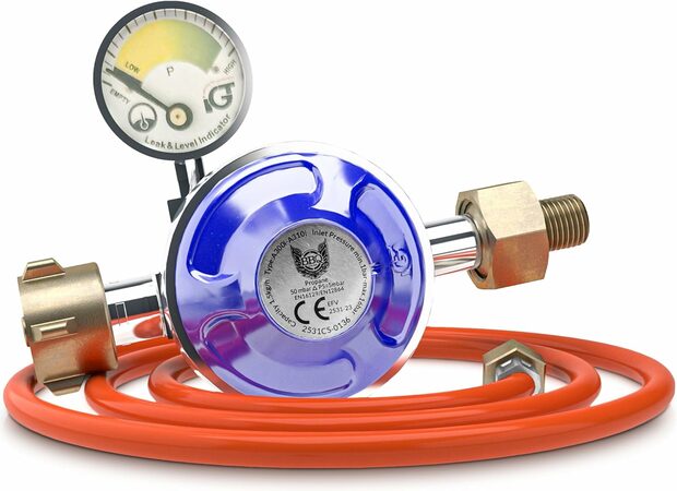 Blackstone Regulátor tlaku plynu včetně hadice s 1/4" Lh maticí (30 mbar)