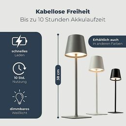 Classbach TL 4025 LED Dobíjecí stolní lampa šedá 38 cm