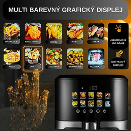 ProfiCook FR 1286 H Horkovzdušná fritéza s barevným displejem 6,5l