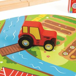Vláčkodráha Bigjigs Rail dřevěná s venkovskou cestou 80 dílů