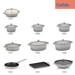 KELA Pekáč litinový s poklicí CALIDO 21 cm šedá KL-12605