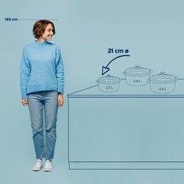 KELA Pekáč litinový s poklicí CALIDO 21 cm šedá KL-12605